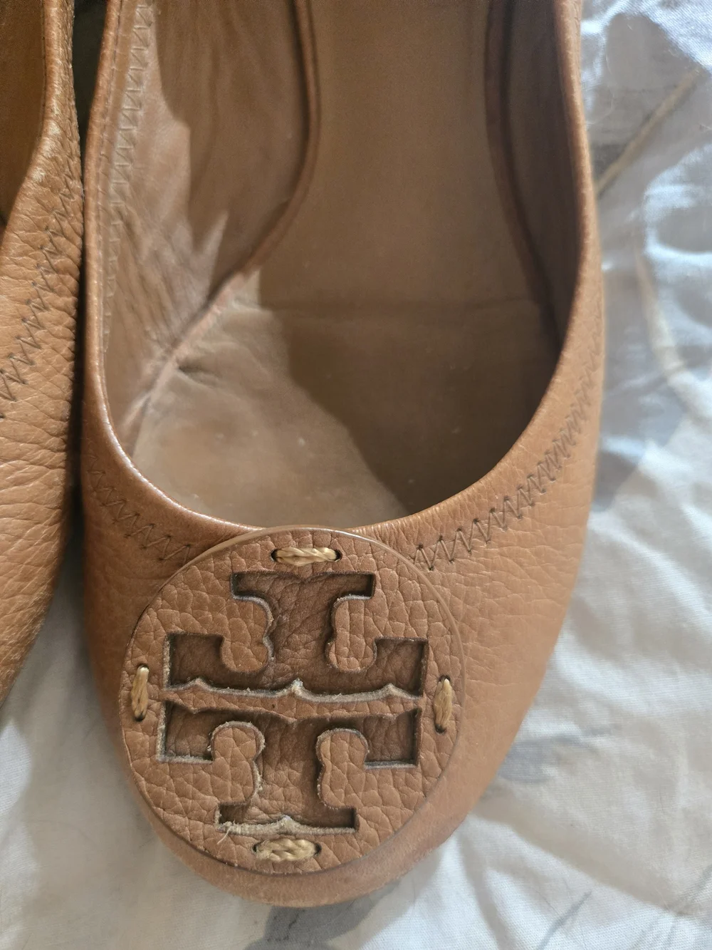 Tory Burch Womens Tan Leather Reva Ballet Flats 7